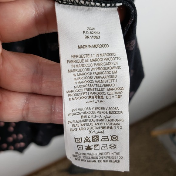 Boden Women's 4 Petite Amelie Jersey Dress Black With Pink Polka Dot Cap Sleeve - Picture 6 of 10